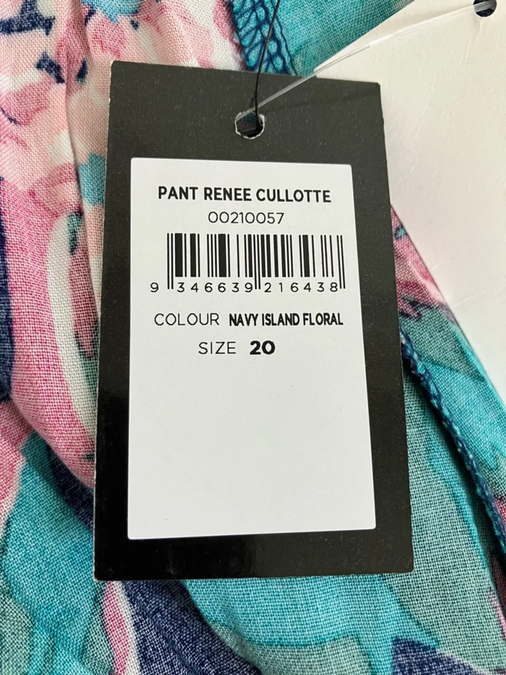 AVENUE Plus Size Tropical Wide Leg Cullotte Pants Navy Island Floral Resort Chic
